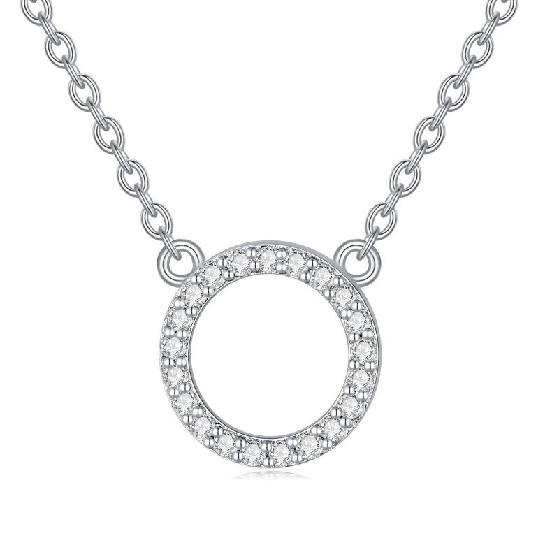 Halskette aus Platin mit weißgoldplattiertem Diamantanhänger-1