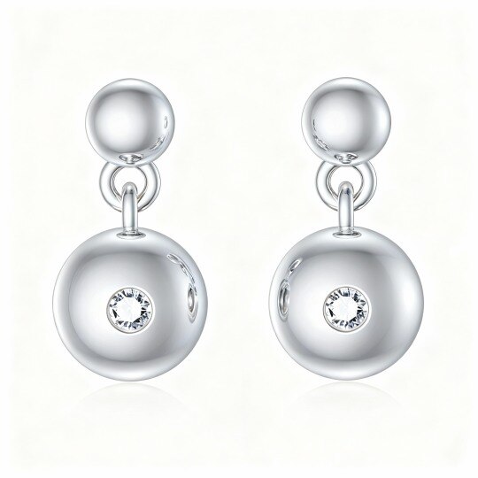 10K White Gold Diamond Round Stud Earrings