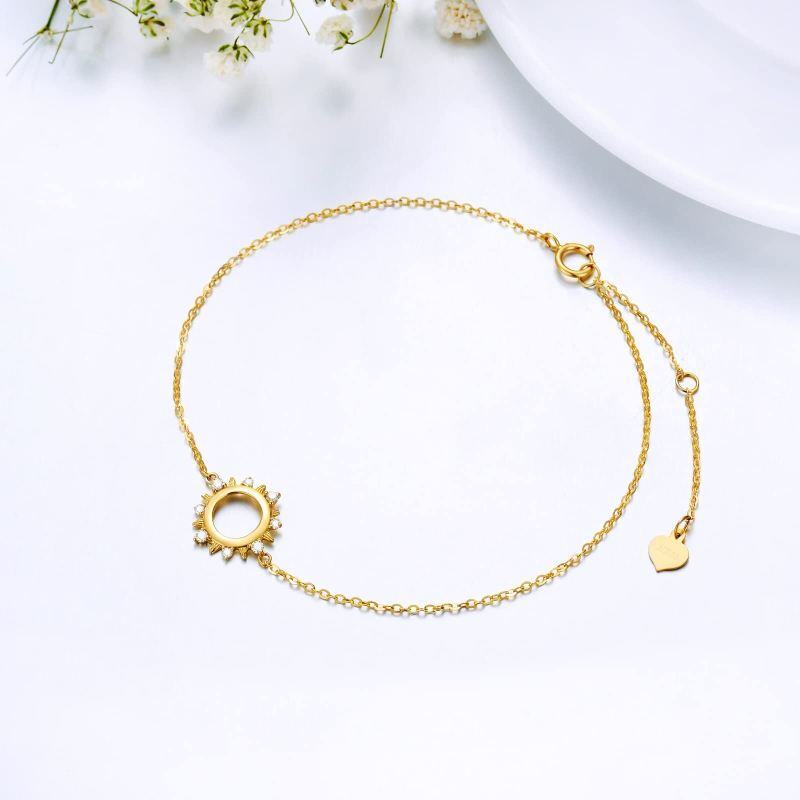 Armband mit Sonnenanhänger aus 18-karätigem Gold und Diamanten-4