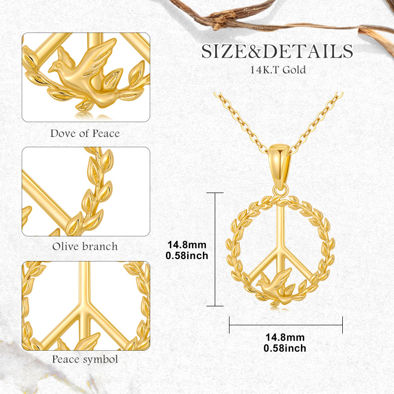 Collier pendentif colombe en or rose 10 carats-5