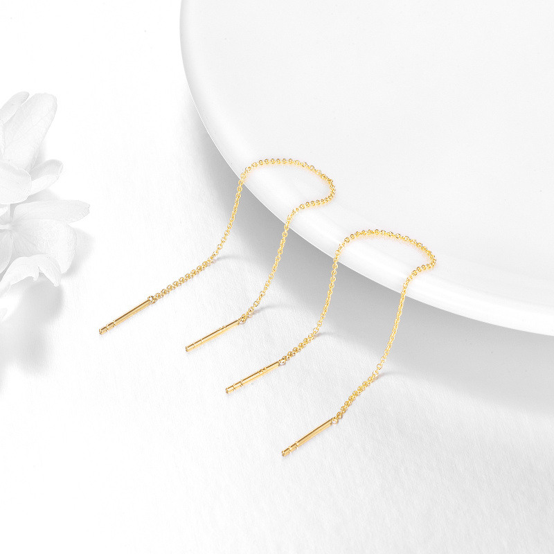 Boucles d'oreilles pendantes en or 14 carats-3