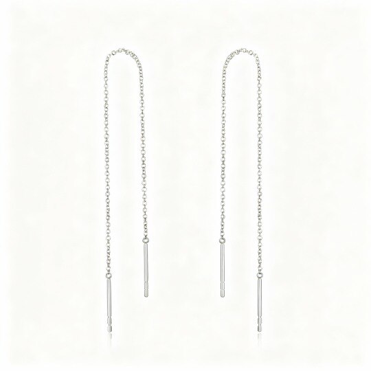 10K White Gold Drop Earrings