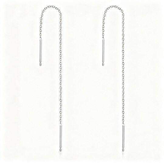 10K White Gold Drop Earrings
