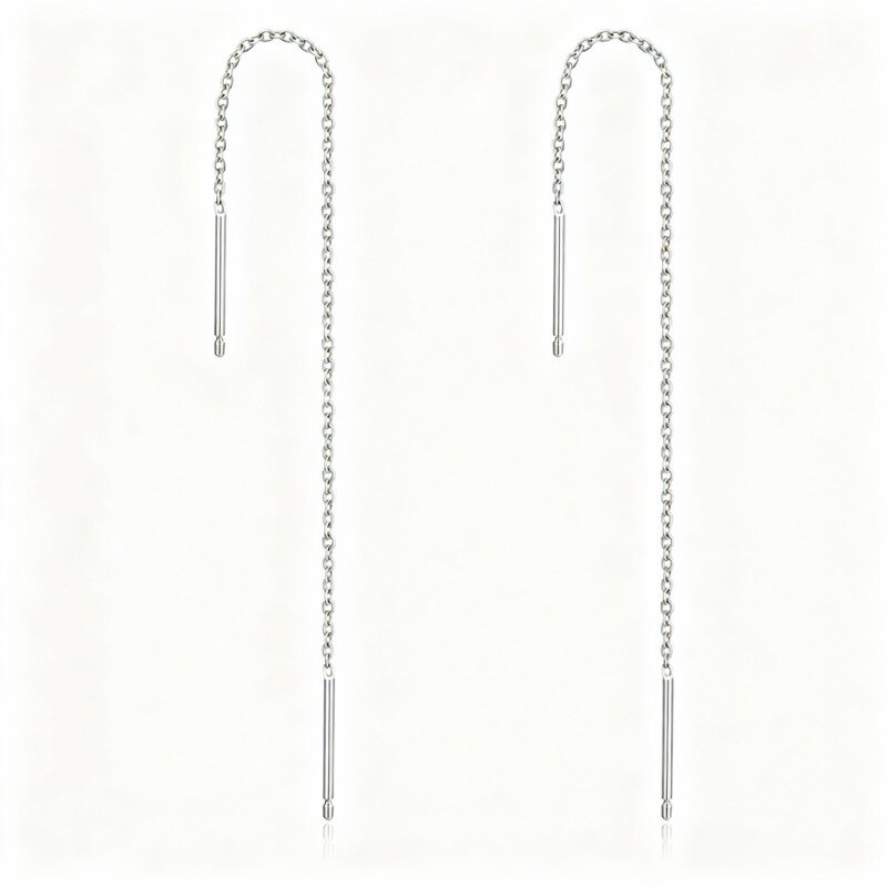 Boucles d'oreilles pendantes en or blanc 10 carats-20