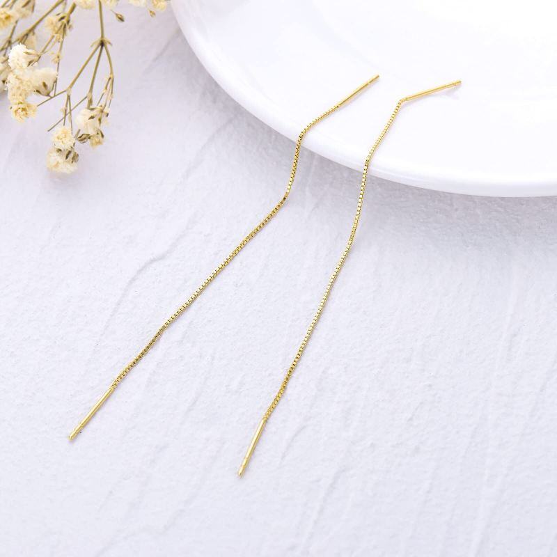 Boucles d'oreilles pendantes en or blanc 10 carats-4