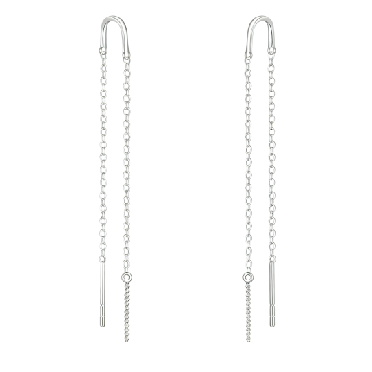 Brincos gota em ouro branco 10K