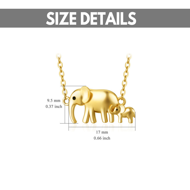 Collar con colgante de elefante de oro blanco de 18 quilates-5