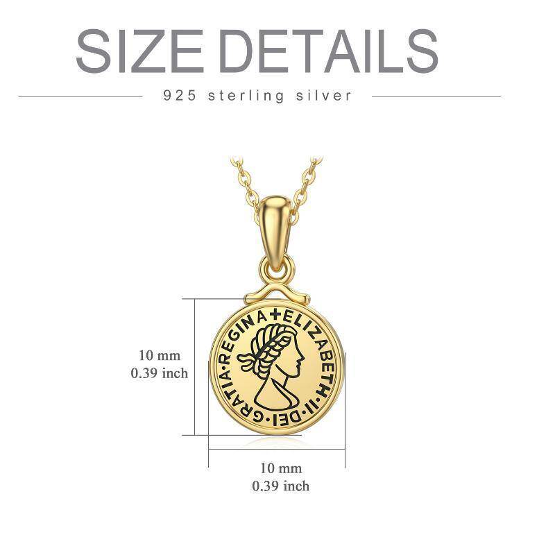 Collar con moneda de oro rosa de 9 quilates de Isabel II-5