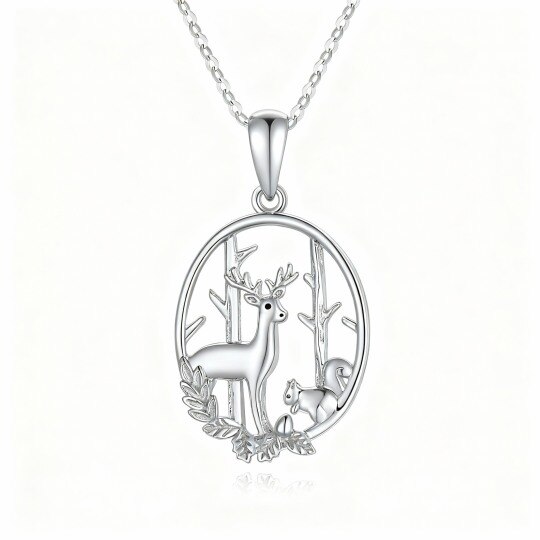 Collar con colgante de alce de oro blanco de 10 quilates