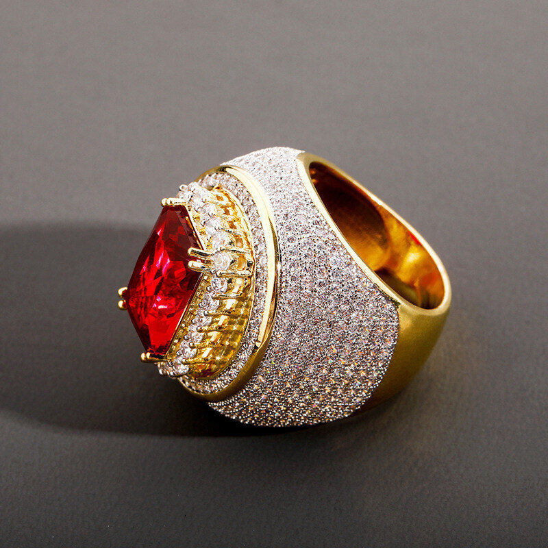 9K White Gold Emerald Cut Custom Ring for Men-4