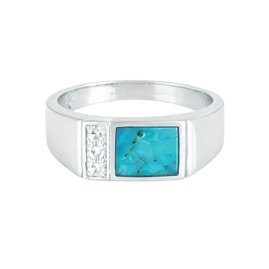10K White Gold Engagement Ring for Men