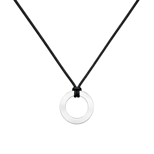 Collana con pendente a cerchio personalizzabile in oro bianco 10 carati