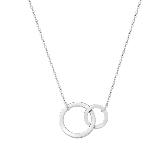 Collana con pendente a cerchio personalizzabile in oro bianco 10 carati