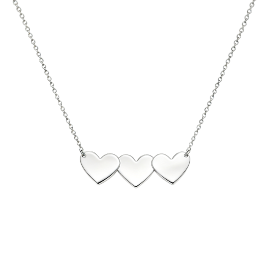 Collar con colgante grabable de oro blanco de 10 quilates