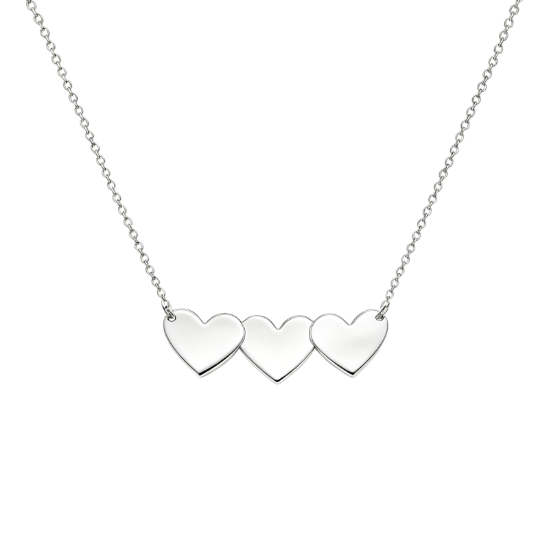 Collar con colgante grabable de oro blanco de 10 quilates-10