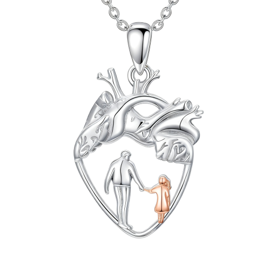 Collana con ciondolo a forma di cuore e scritta 