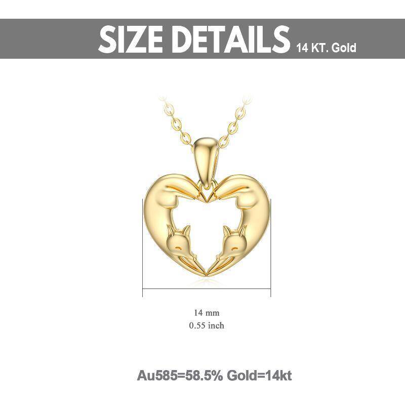 10K White Gold Fox Pendant Necklace-5