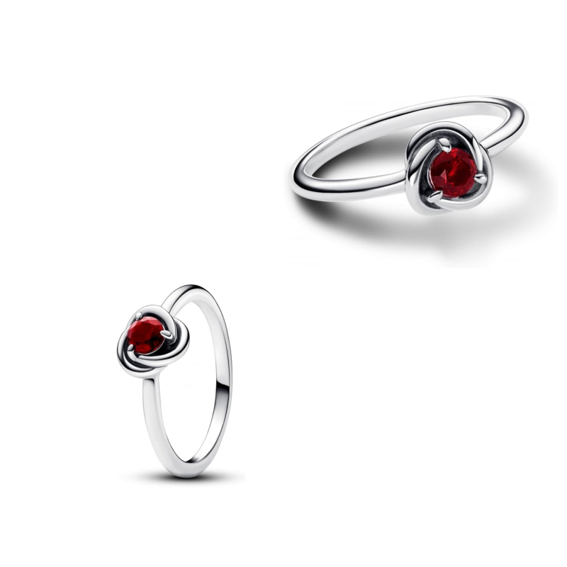 10K Rose Gold Garnet & Personalized Engraving Rose Ring-3
