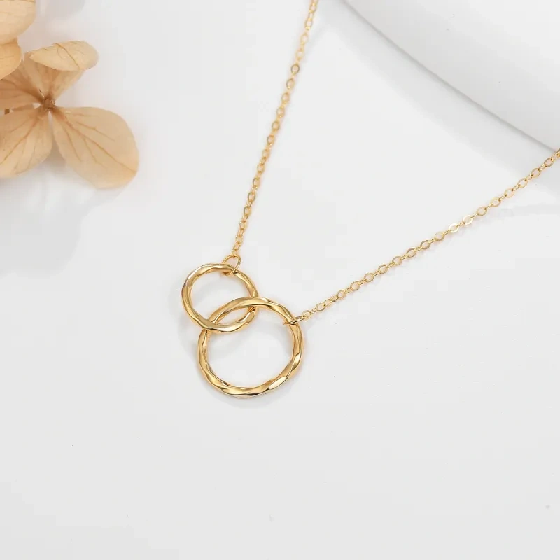 Collier pendentif bague génération en or blanc 14 carats-3