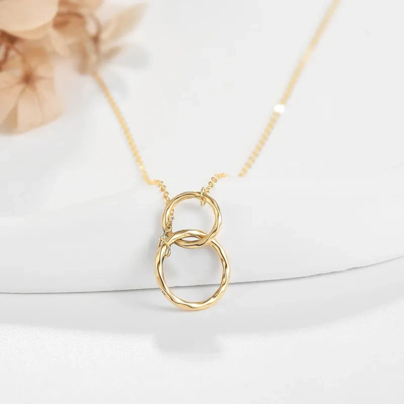 Collier pendentif bague génération en or blanc 14 carats-4