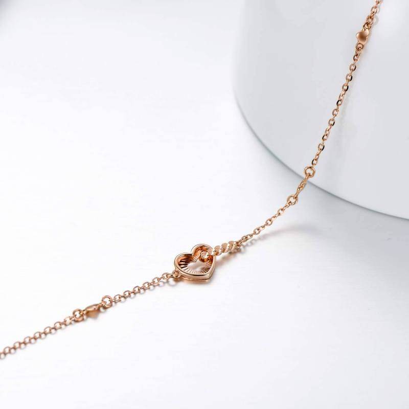 Herzanhänger-Armband aus 10-karätigem Roségold-4