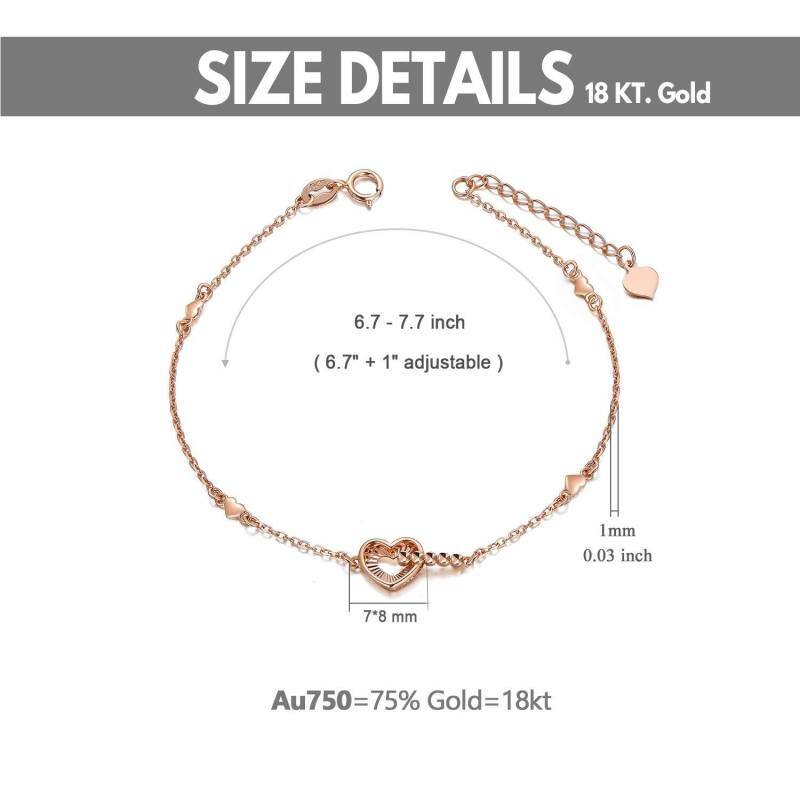 Herzanhänger-Armband aus 10-karätigem Roségold-5