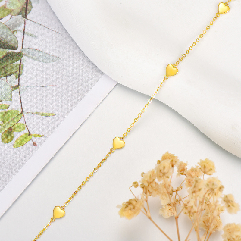 Herzanhänger-Armband aus 10-karätigem Gold-3
