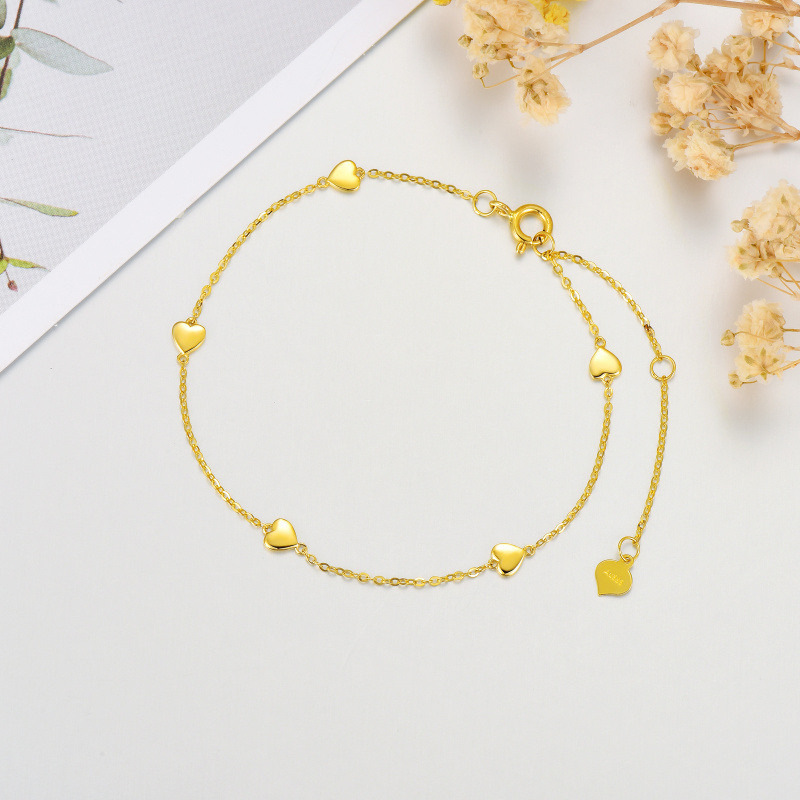 Herzanhänger-Armband aus 10-karätigem Gold-4