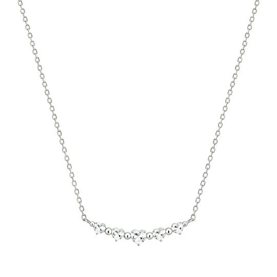 Colliers en or blanc 14 carats avec diamant de laboratoire taille cœur