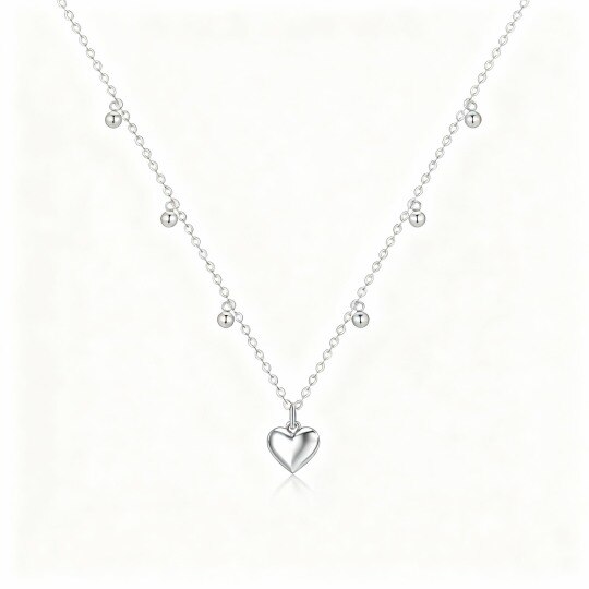 Collier ras du cou en métal doré blanc 10 carats en forme de cœur
