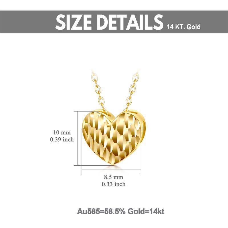 Collar con colgante de corazón de oro rosa de 10 quilates-6