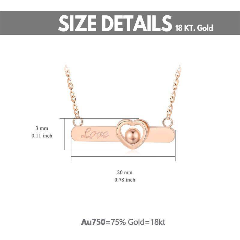 Collar con colgante de corazón de platino con baño de oro blanco-6