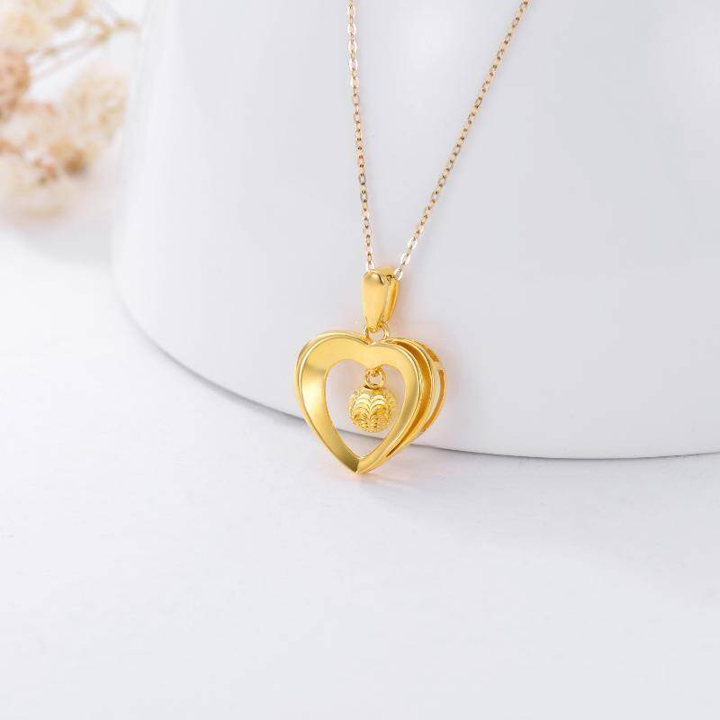 14K Gold Heart Pendant Necklace-3