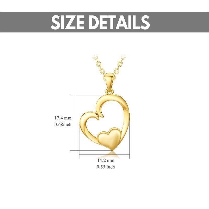 Collar con colgante de corazón de oro de 18 quilates-5