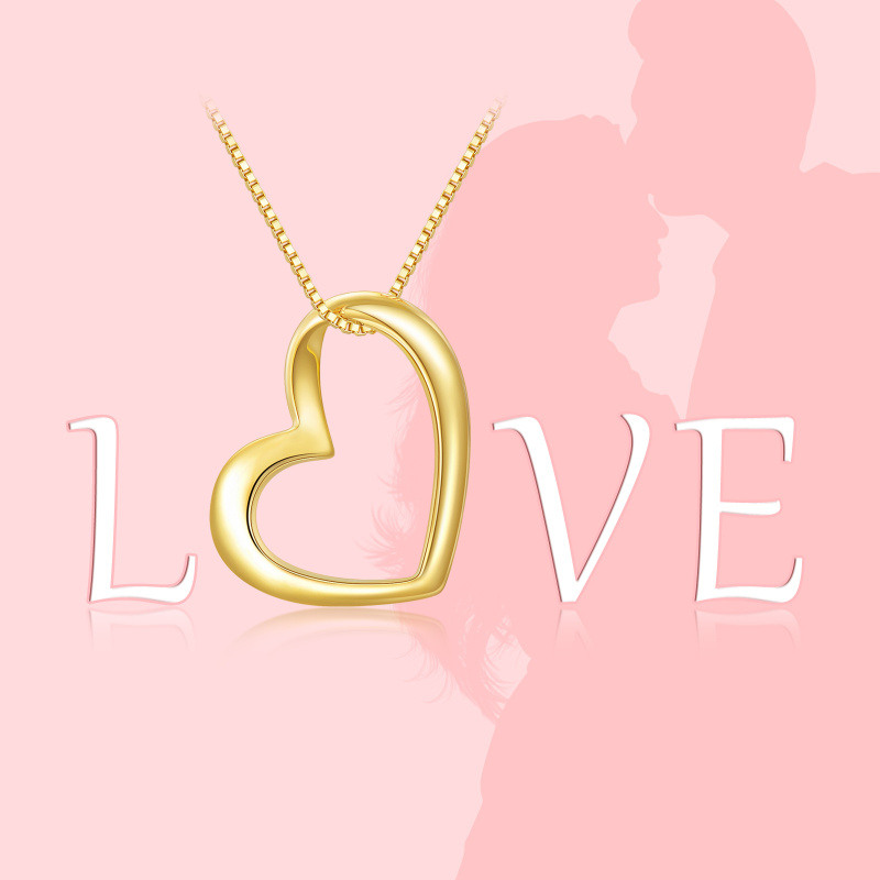 Collier pendentif cœur en or blanc 14 carats-6