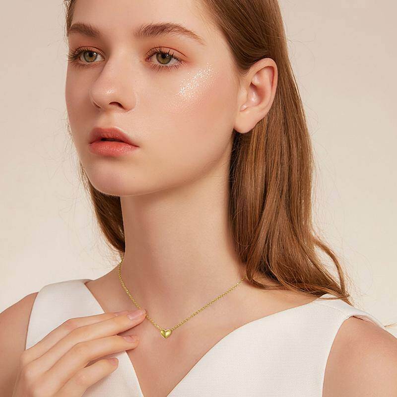 18K Gold Heart Pendant Necklace-2
