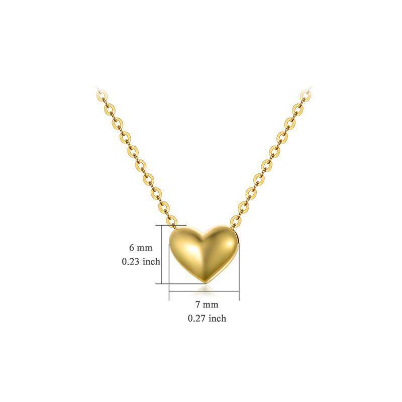 18K Gold Heart Pendant Necklace-5