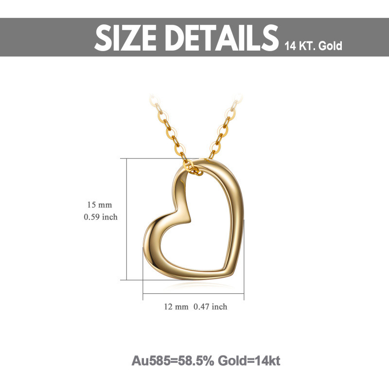 Collar con colgante de corazón de oro de 14 quilates-8
