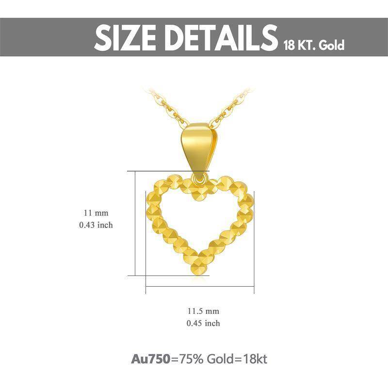 Collar con colgante de corazón de oro de 14 quilates-5
