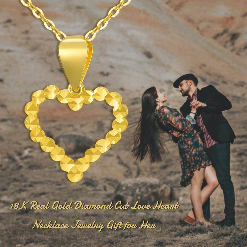Collar con colgante de corazón de oro de 14 quilates-6
