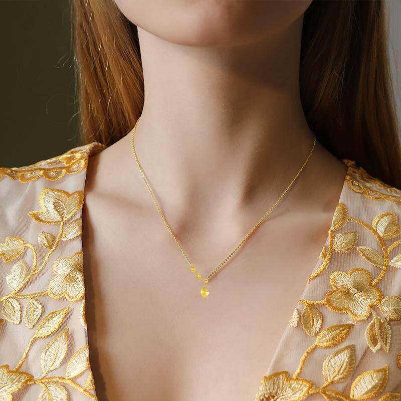 14K Gold Heart Pendant Necklace-2