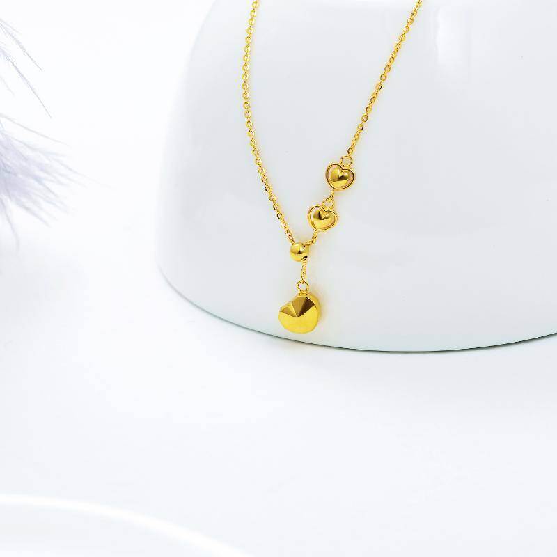 14K Gold Heart Pendant Necklace-3