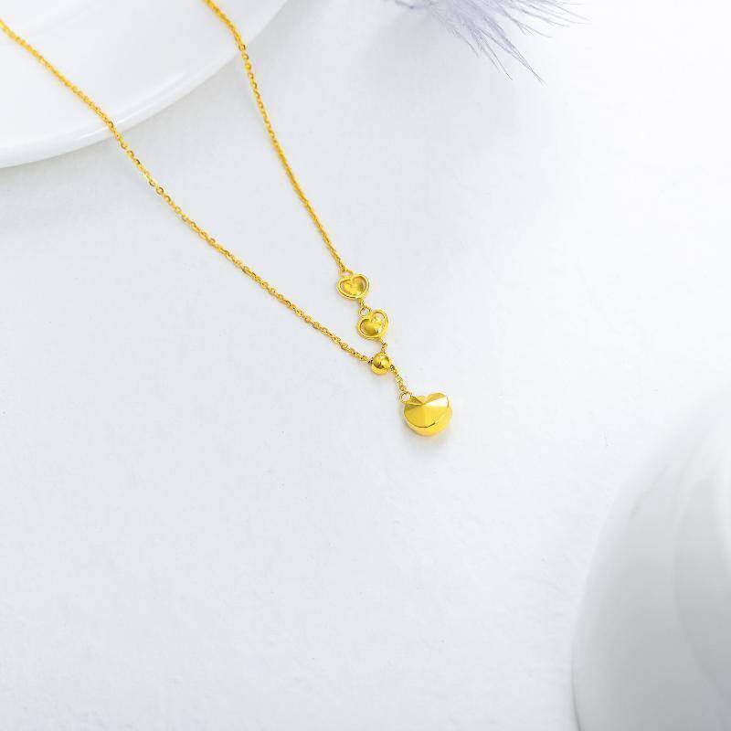 14K Gold Heart Pendant Necklace-4