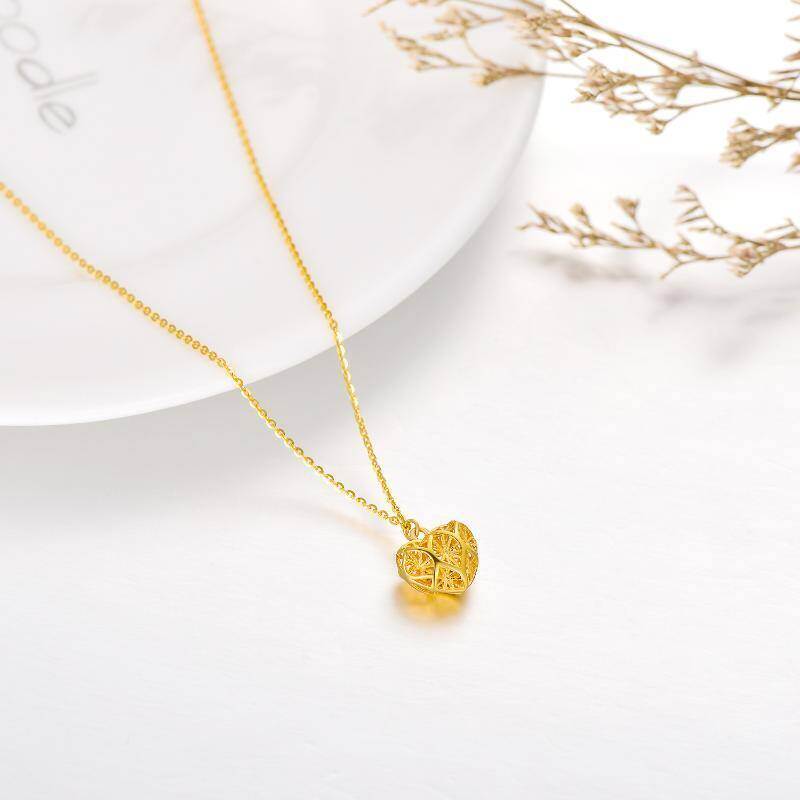 14K Rose Gold Heart Pendant Necklace-5