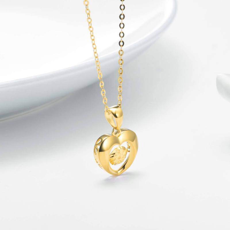 Collar con colgante de corazón de oro de 18 quilates-4