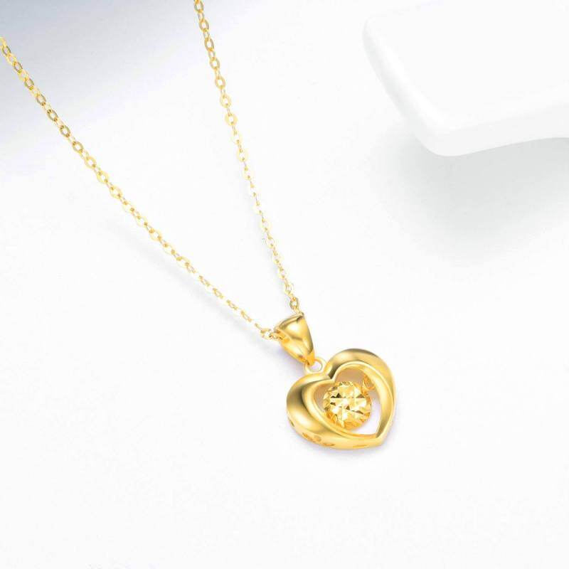 Collar con colgante de corazón de oro de 18 quilates-5