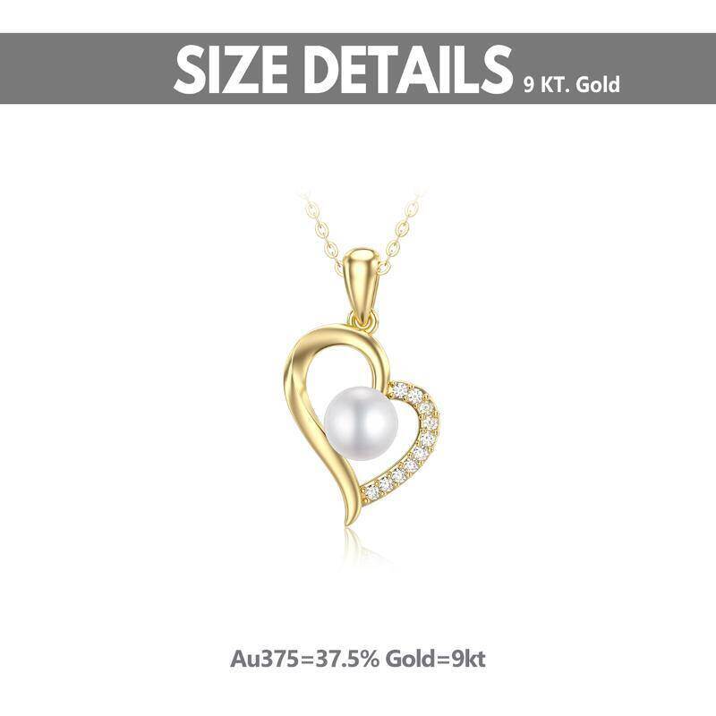 Collar con colgante de corazón de oro rosa de 18 quilates-5