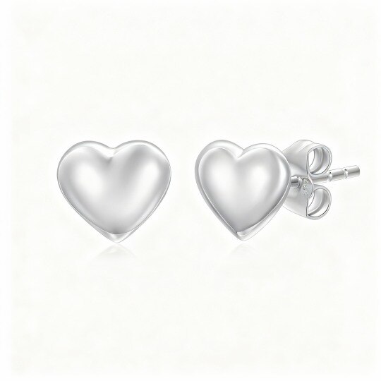 Pendientes de corazón de oro blanco de 10 quilates