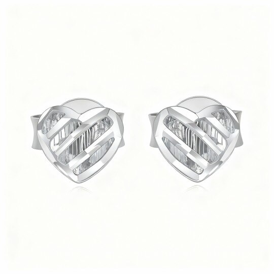 Pendientes de corazón de oro blanco de 10 quilates