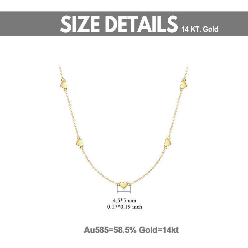 Collar con colgante de corazón en oro rosa de 18 quilates-5